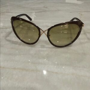 Tom Ford Brown and Gold Sunglasses